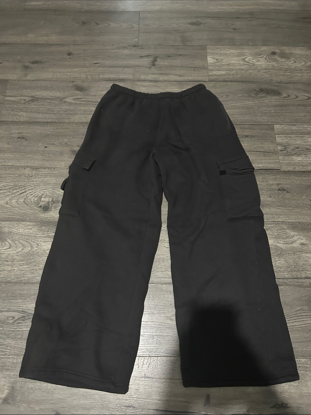 Edikted Black Fleece Sweatpants with Pink Tag